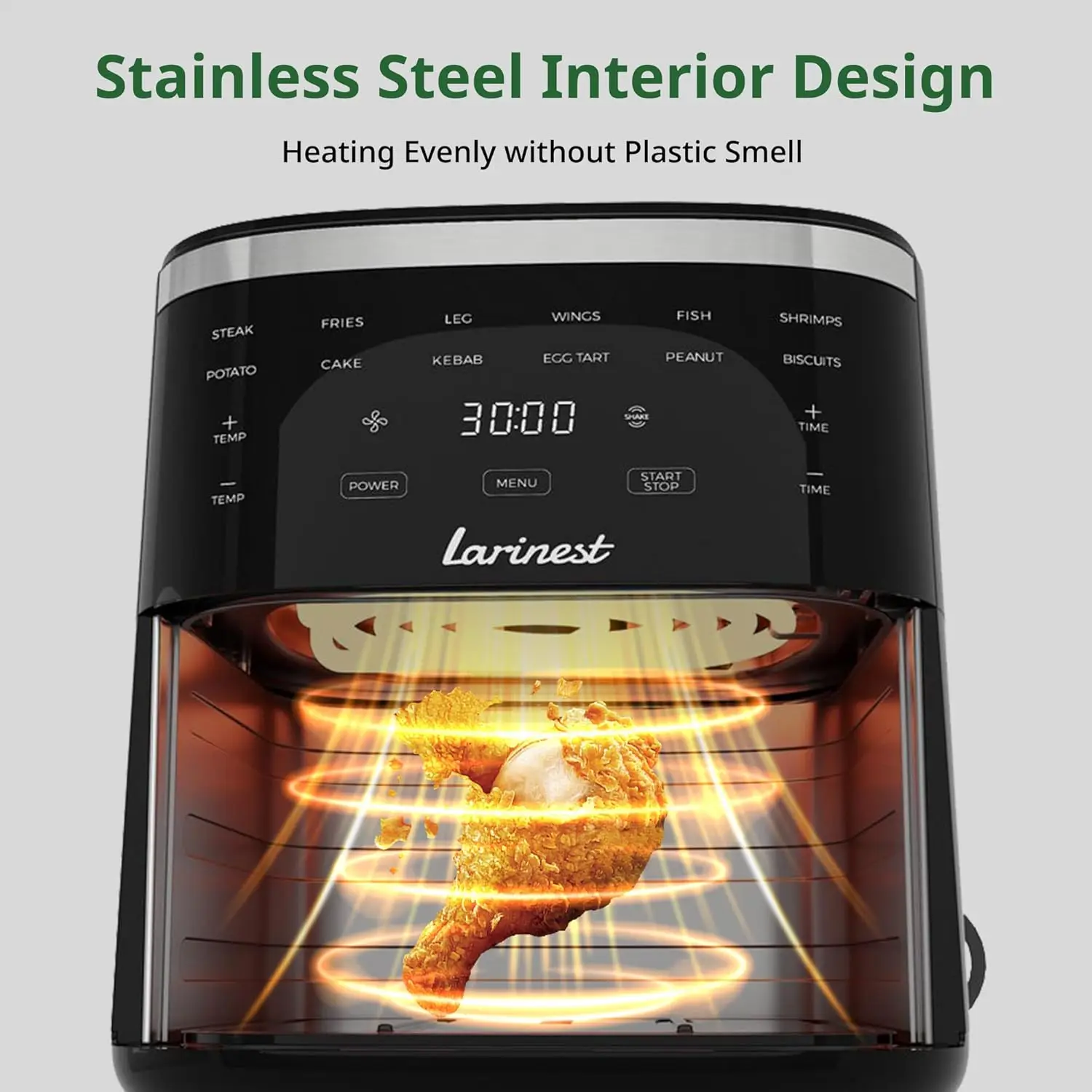 Air Fryer, 7.4-Quart,Crisping, Roasting, Dehydrating, and Reheating Non-Stick,Stainless Steel