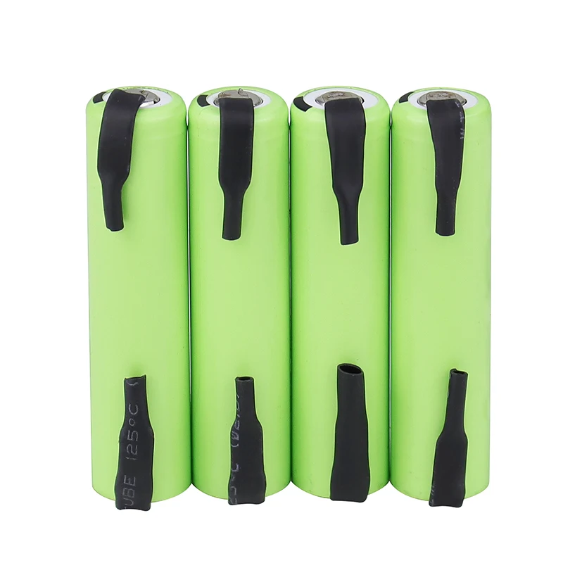 GTF 1.2V AAA rechargeable battery 900mah nimh cell Green shell with welding tabs for Philips electric shaver razor toothbrush