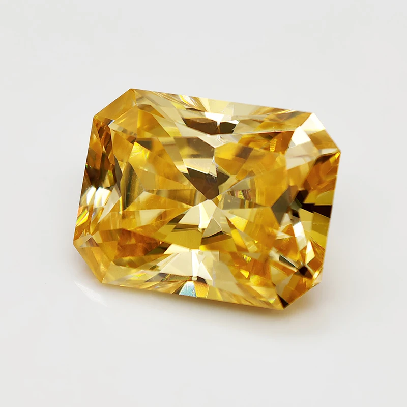 GRA Certified Moissanite Lab Diamonds Lemon Yellow Color Radiant Cut 0.5-10ct Moissanite Loose Gemstones Positive Tester