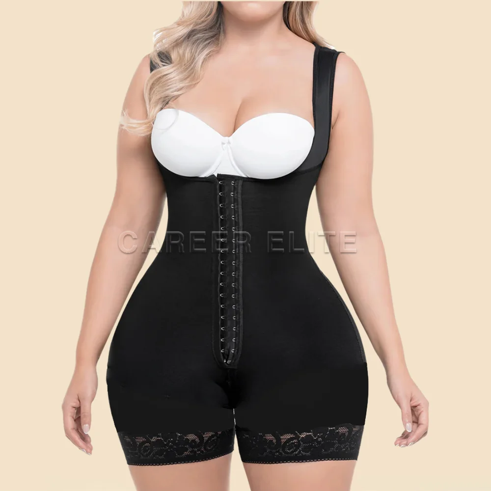 Womens Faja Shaper Modeling Tummy Control Shapewear Reducing and Shaping Girdles Open Bust Crotch Zipper Bodysuits Stage 2/3