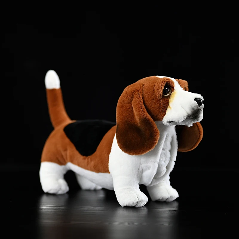 ตุ๊กตาบาสเซ็ตฮาวด์น่ารัก - ตุ๊กตาสัตว์จำลองแบบฝรั่งเศส นุ่มเหมือนจริง ของขวัญ