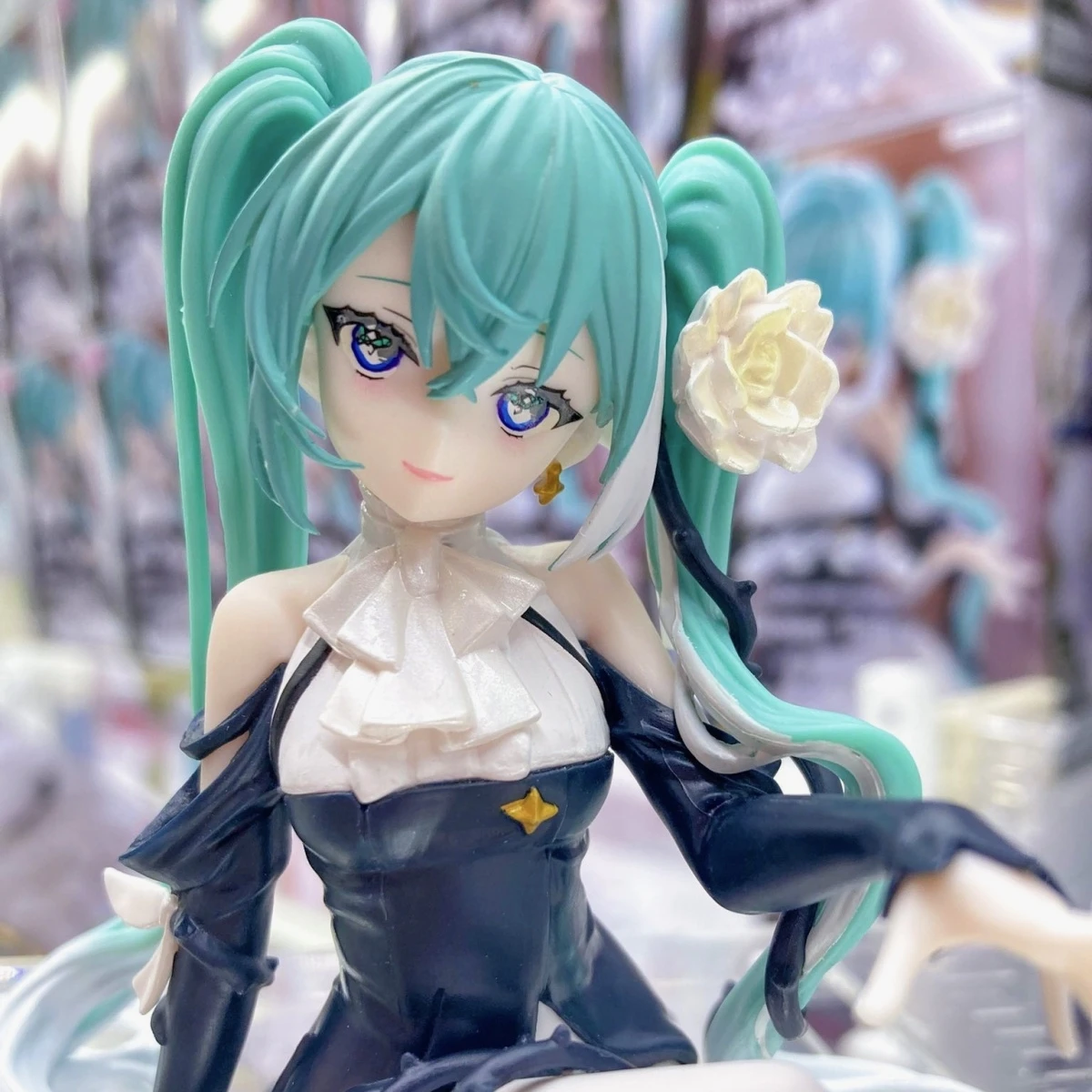 13cm-初音ミク-アニメ玩具-ホワイトローズシリーズ-初音ミク-アクションフィギュア-モデル玩具-飾り物おもちゃ