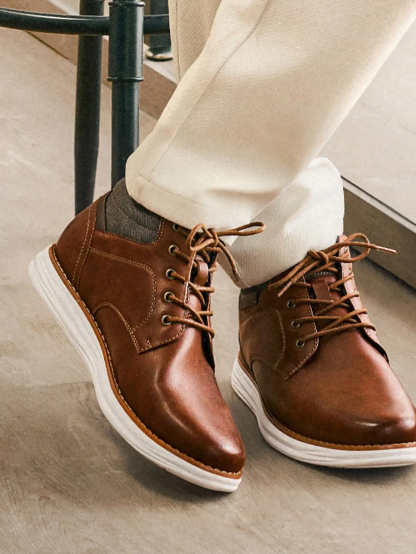 Men’s Mid‑Top Chukka Sneakers, Lace‑Up Dress Boots, Business Casual Ankle Shoes for Men, Comfort Versatile Footwear, Classic Stylish Chukka Boots for Office Work, Business Commute, Daily Walking, Weekend Gathering and All‑Day Everyday Casual Wear
