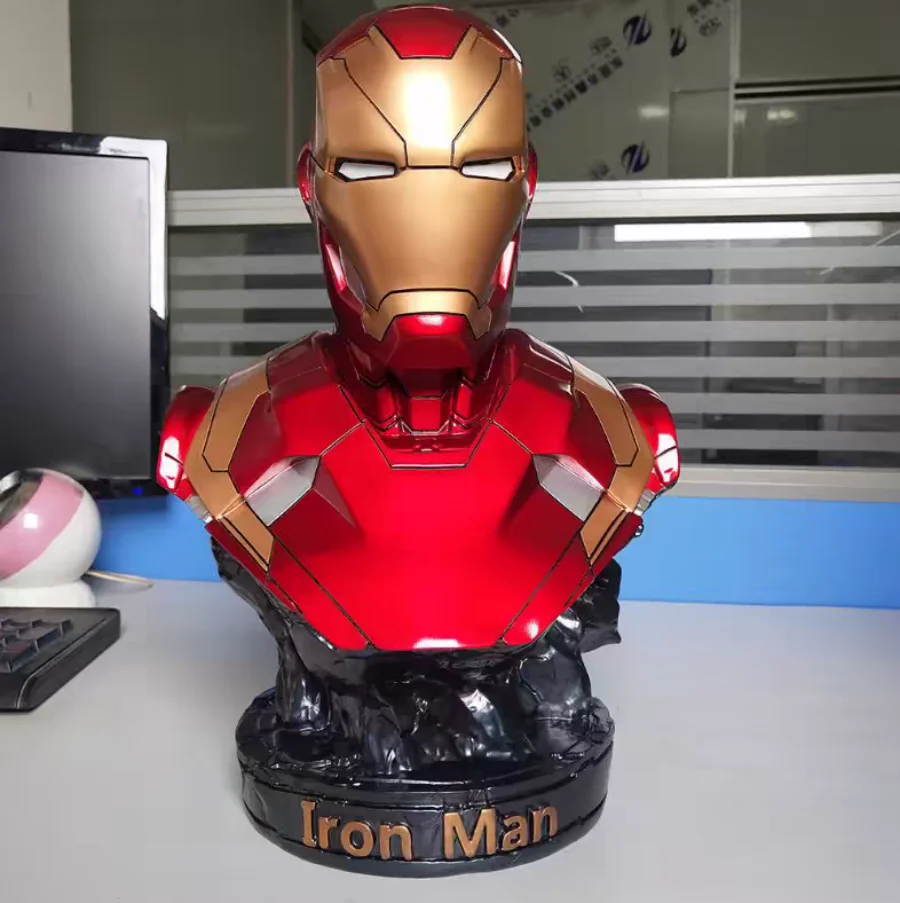 18/35CM Iron Man Panther Bust Anime Figure Statue marvel Avengers Large Figure Living Room Ornament Resin Collection Gift Toys