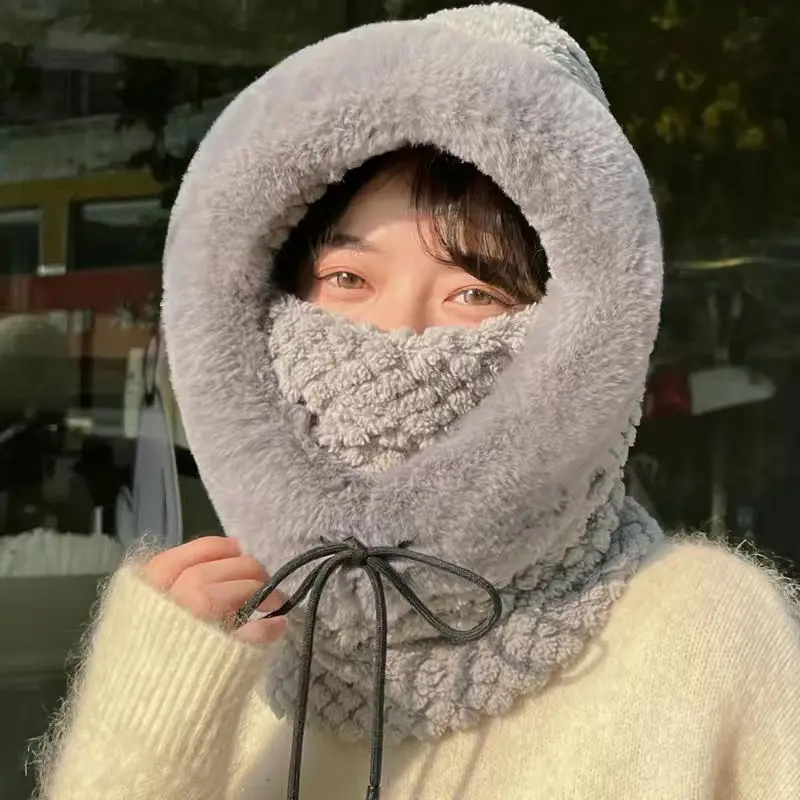 

Warm Riding Women Outdoor Integrated Cold-Proof Bib Cap Mask Hat Hood Ski Face Headgear Winter Hats For Cold Weather E1784