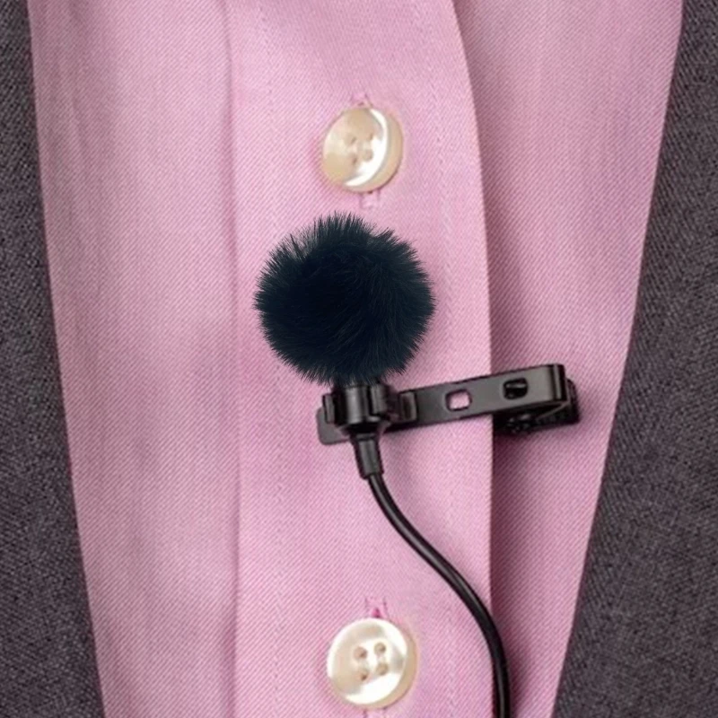 ไมโครโฟนแบบหนีบเสื้อ Furry Windscreen Furs Windshield Wind Muff สำหรับ MIC
