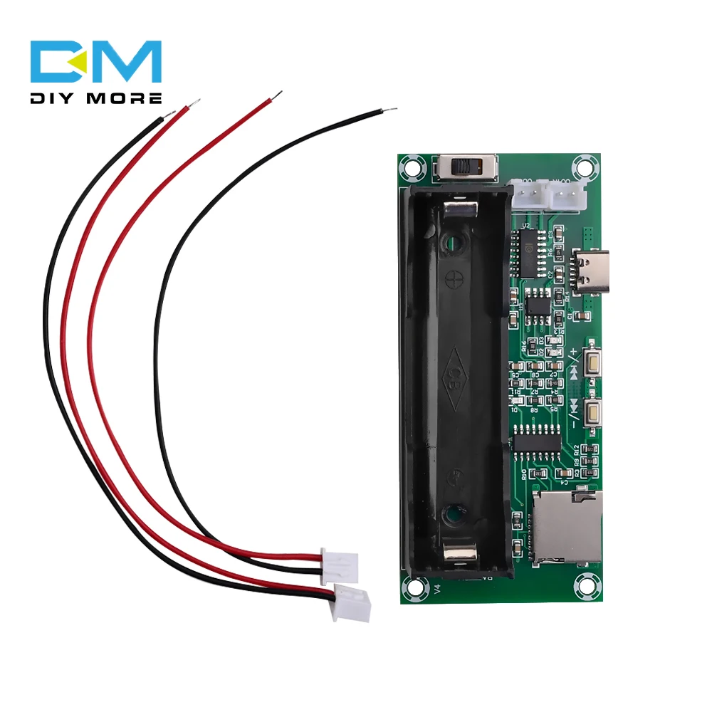 diymore PAM8403 Amplifier Board 2*5W 2.0 Channel Stereo Class D Audio Amplifier Bluetooth 5.0 18650 Battery Holder TF Card