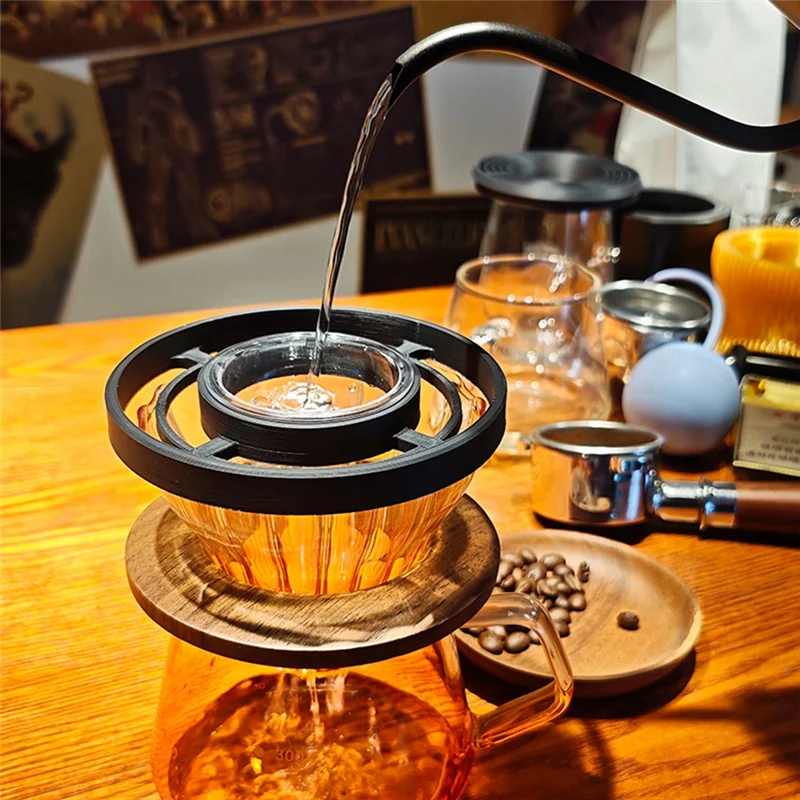 

ABUS-Coffee Dripper Filter Holder Evenly Drip Filter Lazy Hand Filter Cup Shower Bracket Set Coffee Accessories