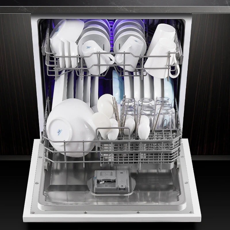 Large Capacity Energy-Saving Built-In Dishwasher with Strong Washing Plastic Housing for Household RV Hotel Car Use