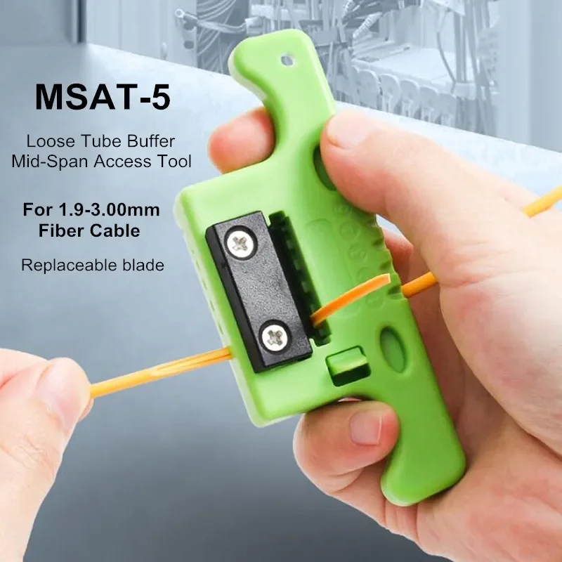 

MSAT-5 Fiber Cable Ribbon Stripper MSAT 5 Loose Tube Buffer Mid-Span Access Tool 1.9mm to 3.0mm Replaceable Blade