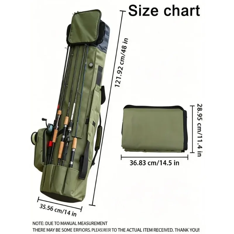 Oxford Cloth Large-capacity Fishing Rod Bag, Multi-functional Shoulder Fishing Gear Storage Bag