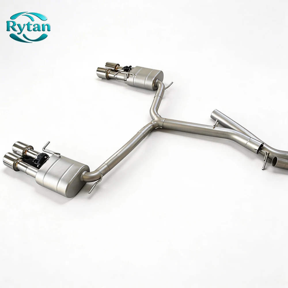 Rytan Performance Valved 304 Stainless Steel Valvetronic Exhaust Pipe System Catback for A6 C8 Four Out