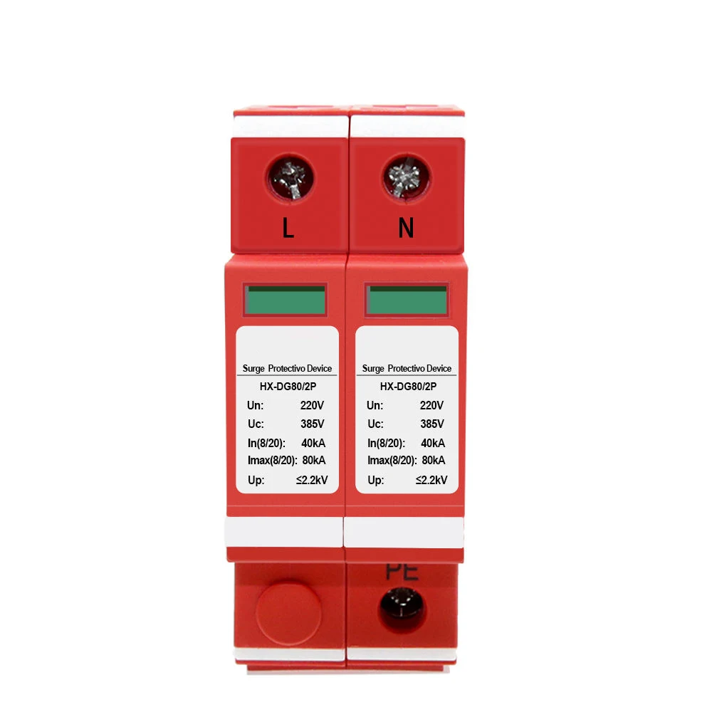 Wholesale AC220V Power Supply lightning Protector Single Phase 20KA/40KA/60KA/80KA lightning protection Module Surge Protector