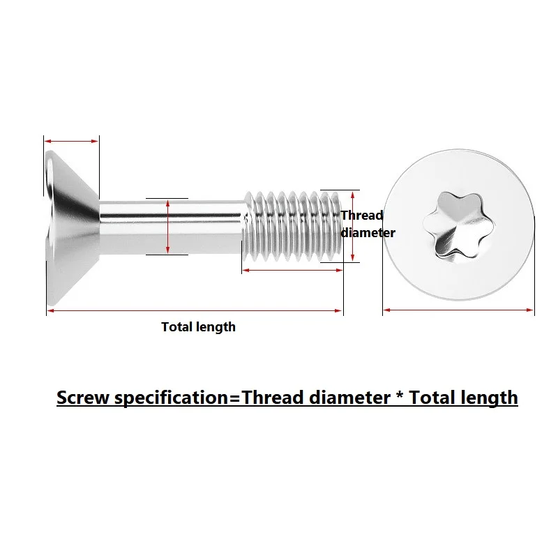 Torx Screw M2 M2.5 M3 M4 M5 M6 M8 Plum-Blossom Socket Countersunk Flat Head Half Thread Anti-Loosening Bolts 304 Stianless Steel