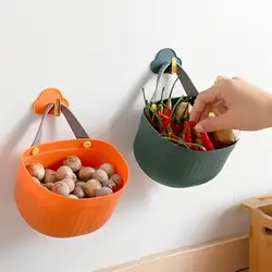 Kitchen Onion Storage Basket Wall-mounted Storage Box Small Rack Bathroom Bedside Hanging Basket Ginger Garlic Storage Baskets