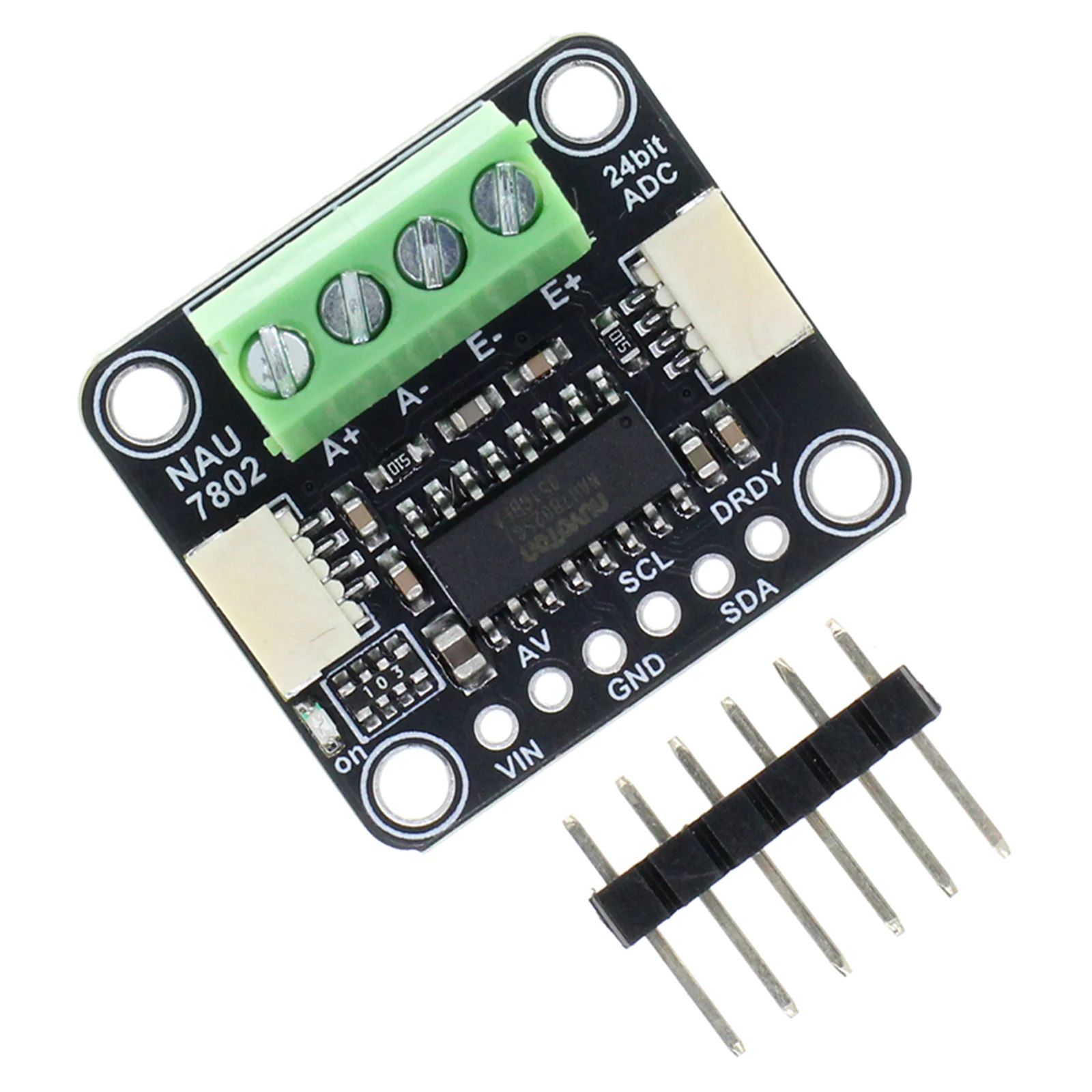 NAU7802 24-Bit ADC Module Qwiic STEMMA QT I2C Interface 0x2A 2.7V-5.5V 10SPS-320SPS PGA 1-128