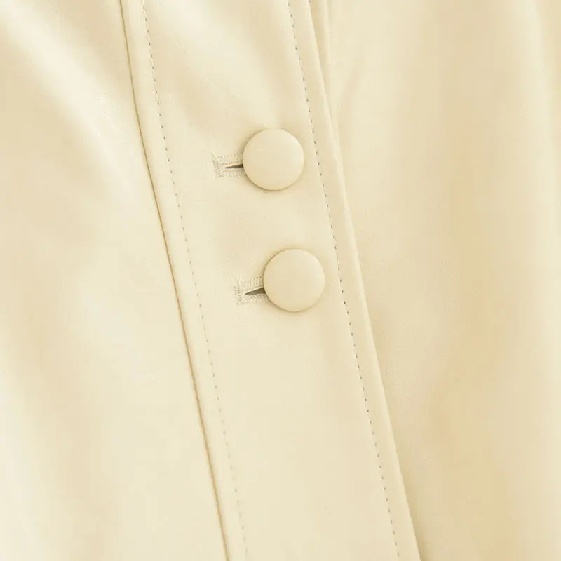 Jaqueta Fena de Couro PU Estilo Doce e Moderno, Gola Alta, Toque Sofisticado, Série  Fraance, Casaco Curto, Nova ...