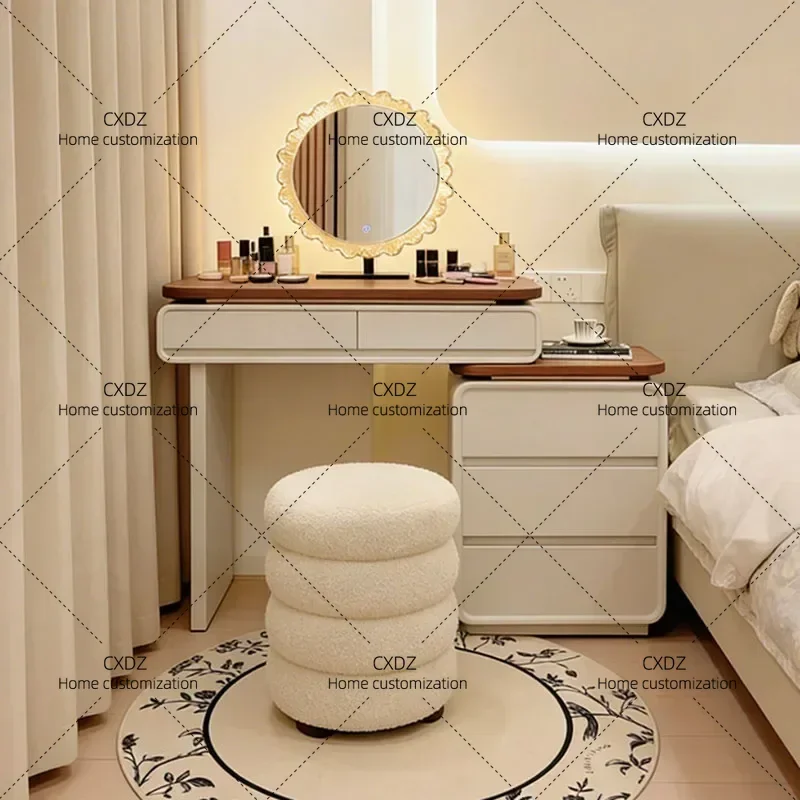 XX Girl Vanity Table Drawers Storage Wood Comfortable Dressing Table Makeup Bedroom Mesa De Maquillaje Trendy Furniture