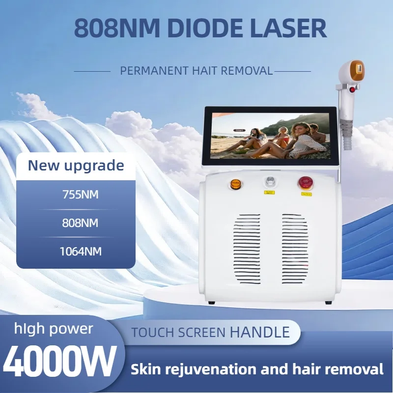 

Three-Wavelength 755/808/1064nm Freezing Point Laser Permanent Painless Hair removal Machine Skin Rejuvenation White hot sale