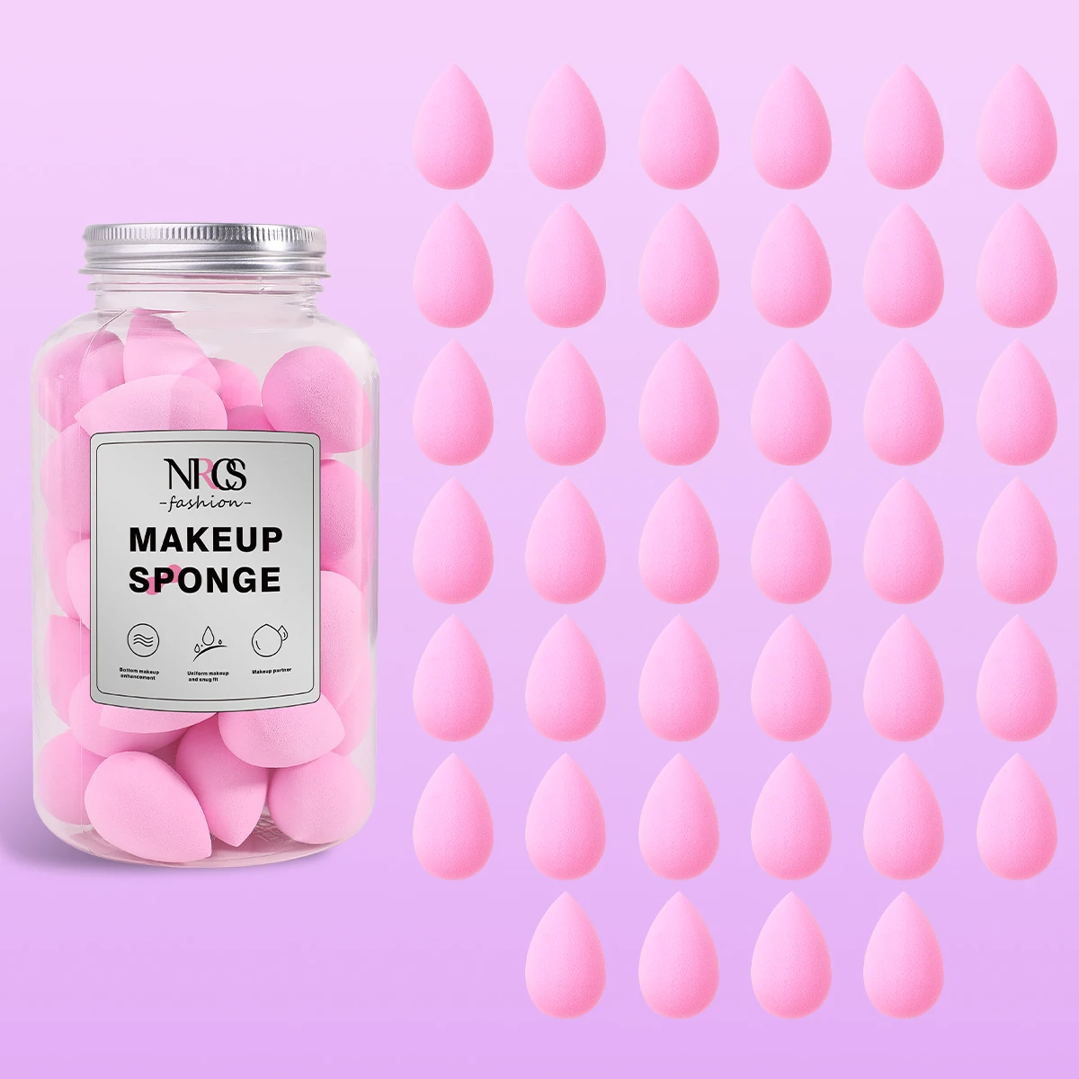 40 قطعة إسفنجة مكياج صغيرة على شكل قطرة ماء متعددة الوظائف، كرة تخزين واحدة للأساس، كونسيلر