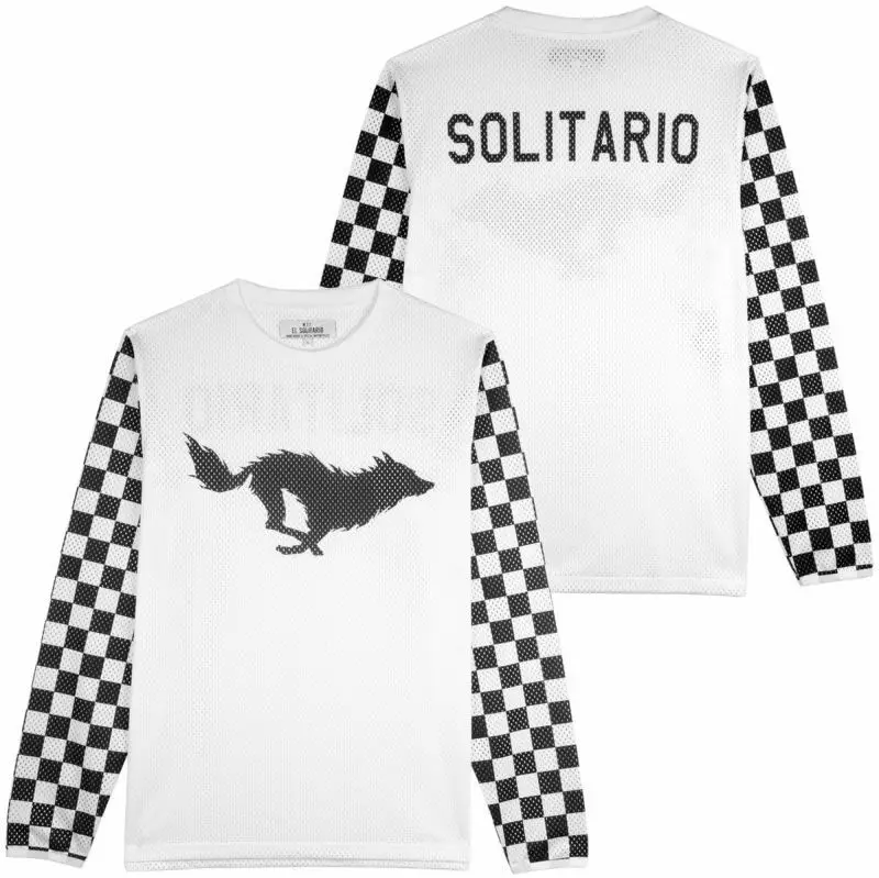 Wolf Mesh Jersey Motorcycle Long Sleeve Tee Blue Breathable Wolf Silhouette for Biker & Streetwear Moto 2026 New