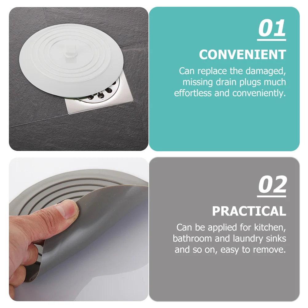 

4Pcs Silicone Bathtub Plugs Round Bath Plugs Leak-Proof Sink Stoppers Wear Resistant Kitchen Bathroom Laundry Bathtub Plug
