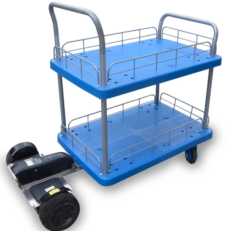 Small motion double-layer trolley warehouse factory hotel ktv freight flatbed electric