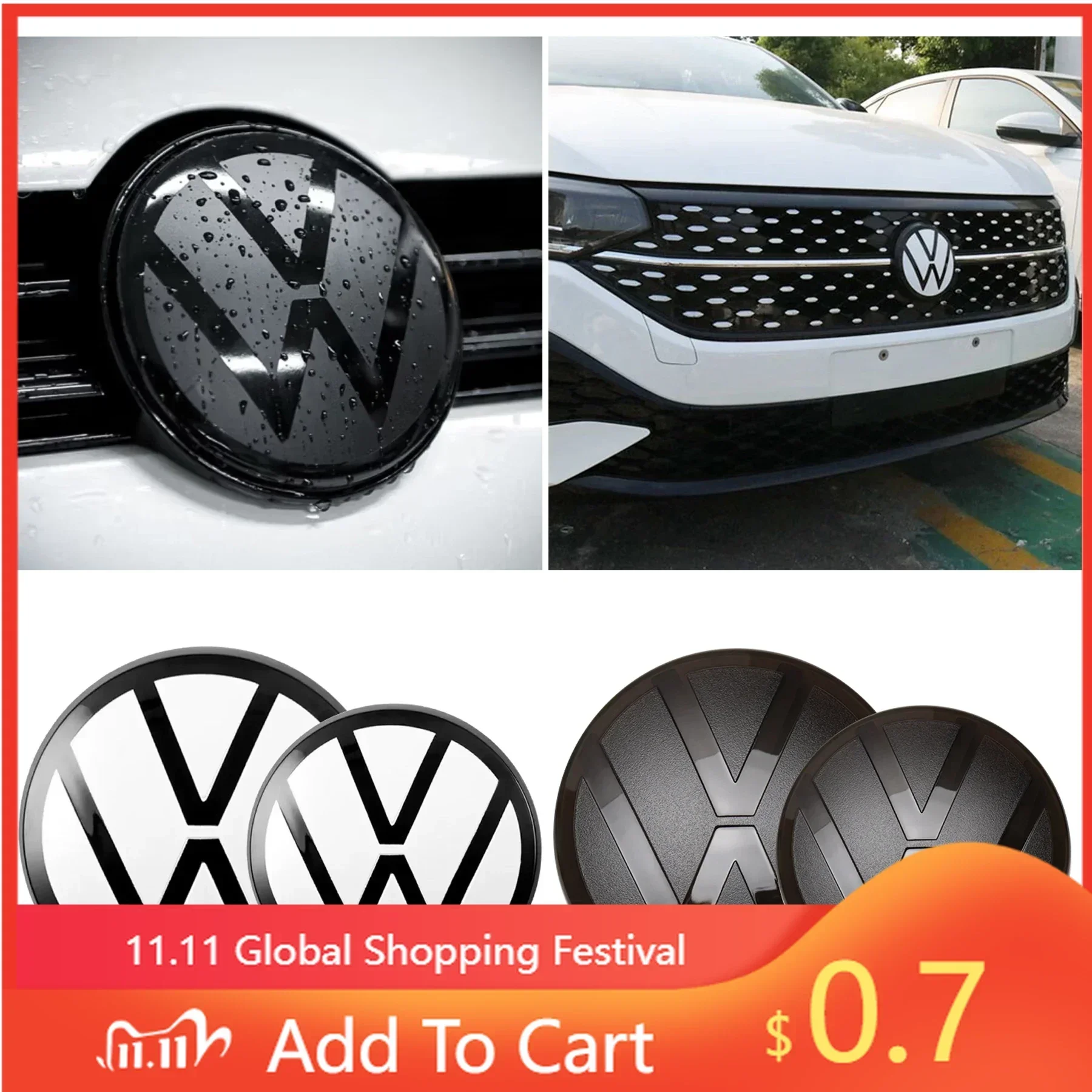 

For VW Car Original Front Grill Rear Trunk Emblem Lid Covers Logo Sticker For Volkswagen Golf 6 Mk6 7 7.5 8 VARIANT Polo 2013-