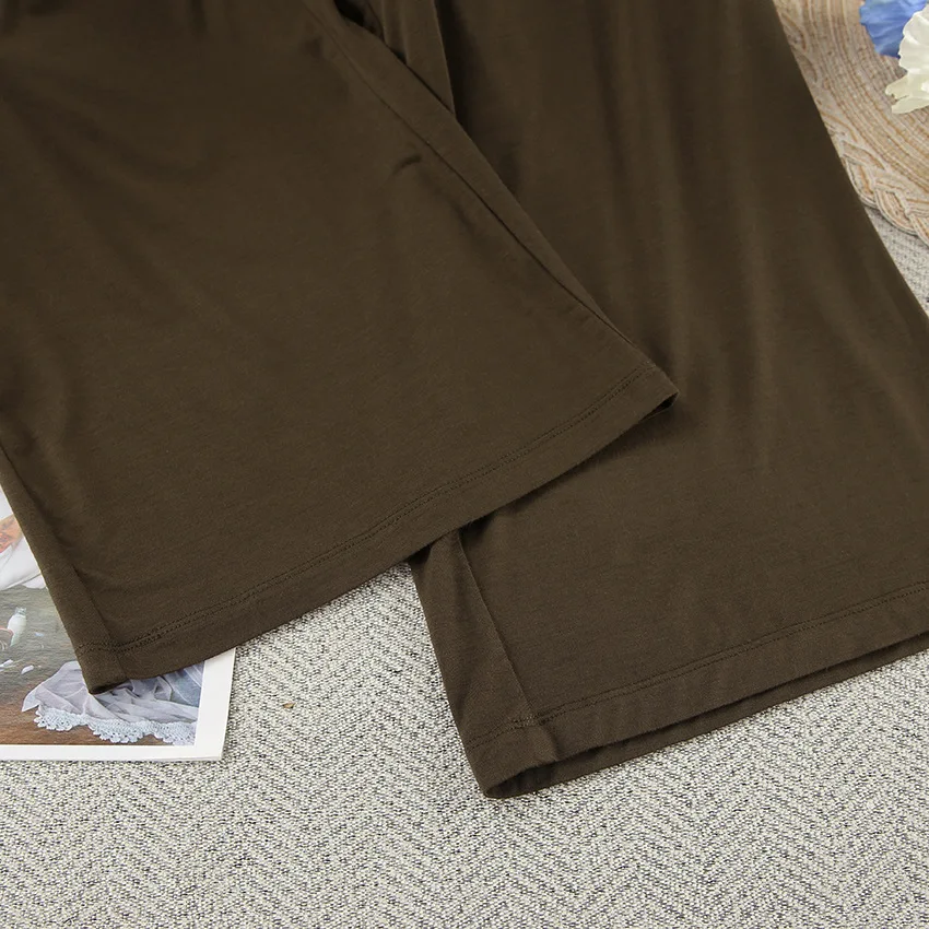 Autumn Brown 2026 Modal Pajama Set | Soft Long-Sleeve Cardigan & Trousers | Comfortable Women's Loungewear & Sleepwear (2-Piece)