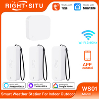 Weather Station RF433 Wireless Thermometer WIFI Indoor Temperature and Humidity Sensor Smart Home Remote Monitoring Support Tuya