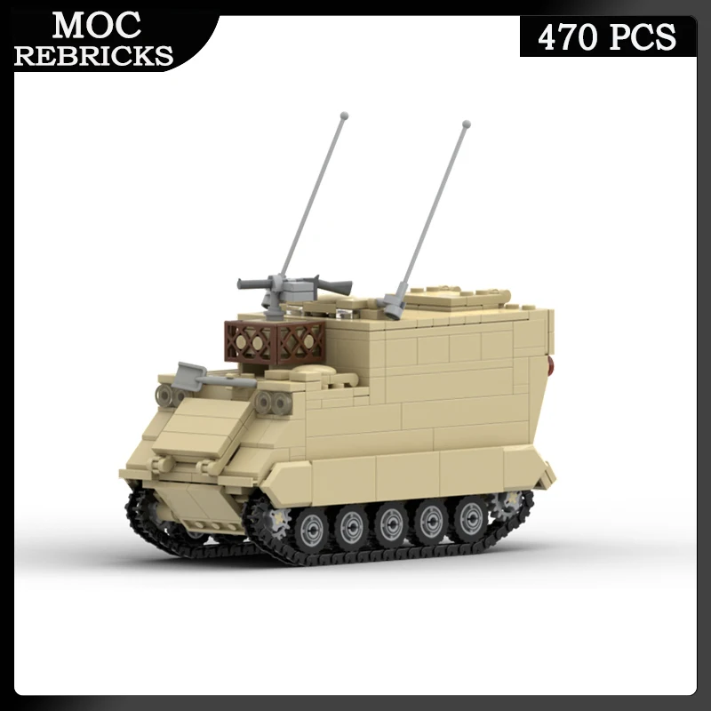 WW II US Weapons Personnel Carrier M577 Military Vehicles MOC Building Block Model Educational Toys Cars Bricks Kid's XMAS Gifts