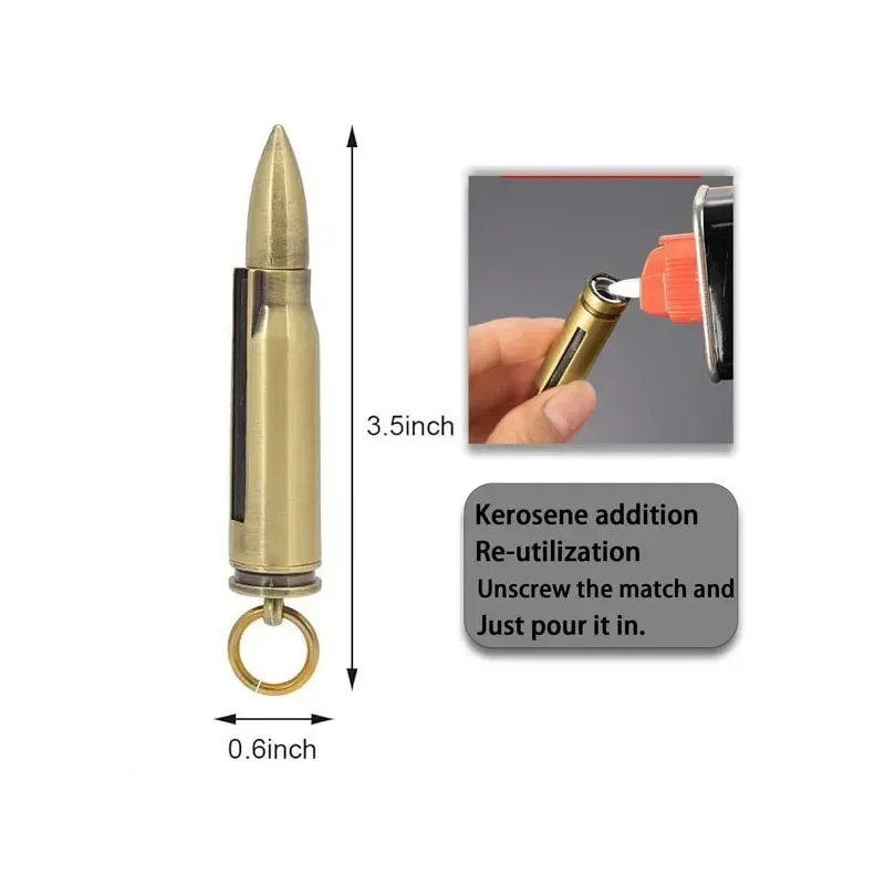 Portable Retro Waterproof Lighter, Metal Keychain Match Lighter,  Emergency Survival Equipment Lighter Barbecue Camping Gifts