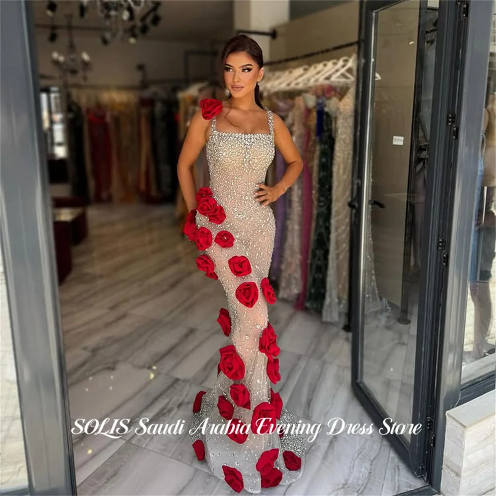 

Вечернее платье SOLIS цвета шампань на тонких бретелях с полностью расшитым бисером лифом, для свадьбы, на заказ