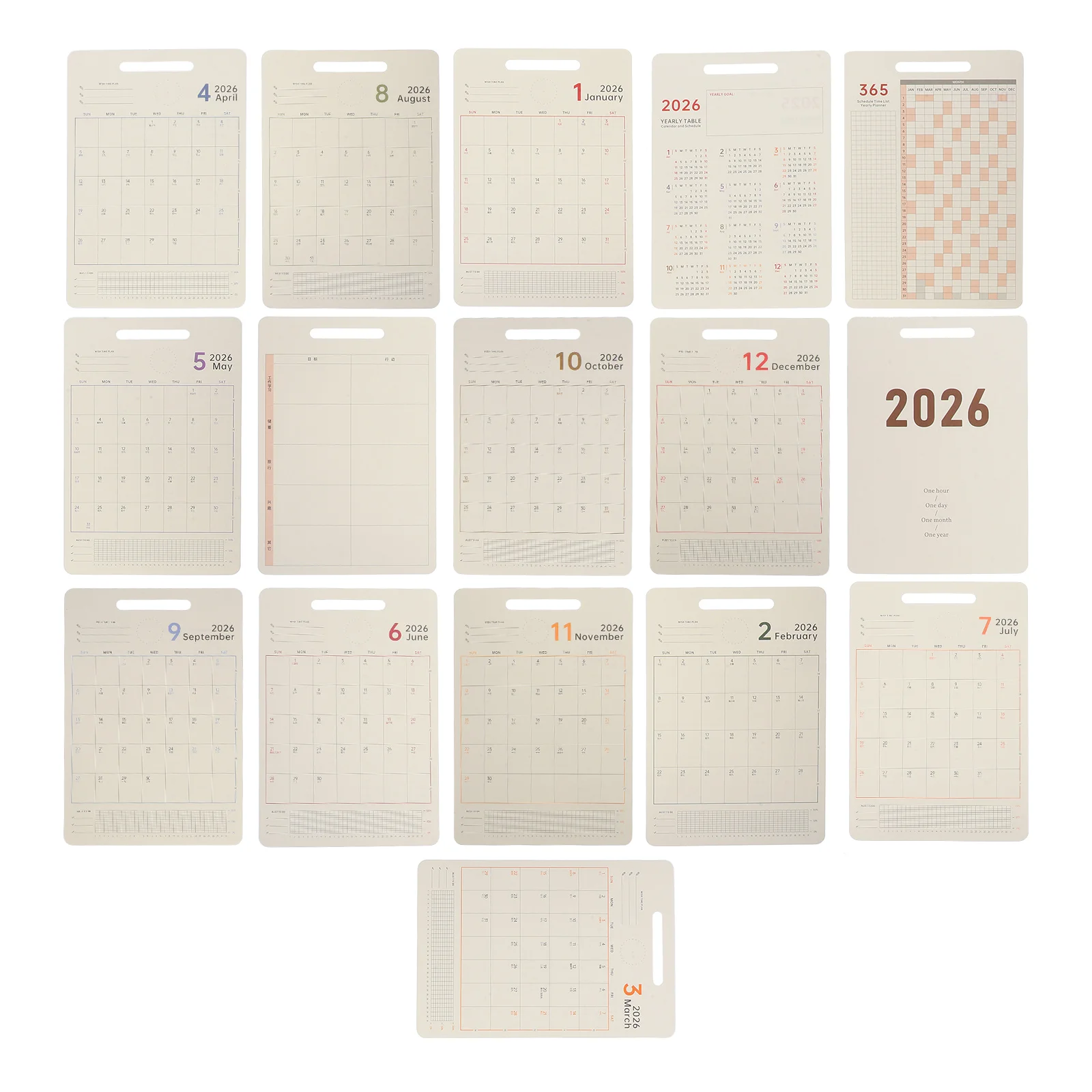 

1Set Desk Calendar Refill Daily Planner Sheets Creative Desktop Organizer Office Accessories Thick Paper Year-Round