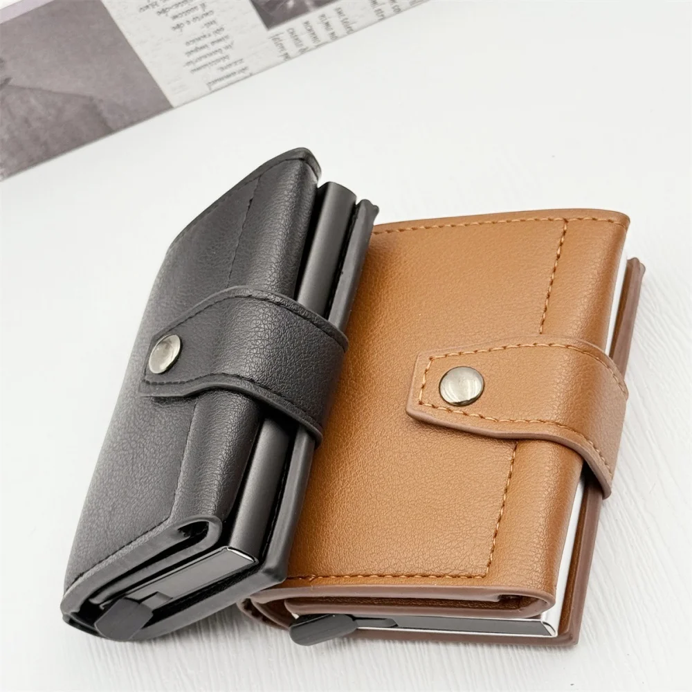 New Fashion Men's Wallet Anti Thief Rfid Credit Card Holder Retro Multifunctional Slim Cardholder Automatic Pop-up Card Wallets
