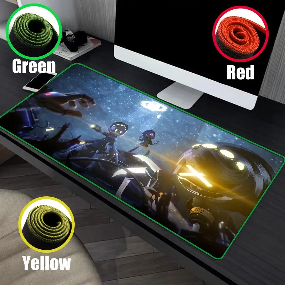 Cool Murder-Drones Mouse Pad 90x40cm Green Colorful Lock Edge Pure Natural Rubber Desktop Anti slip Large Mouse Pad