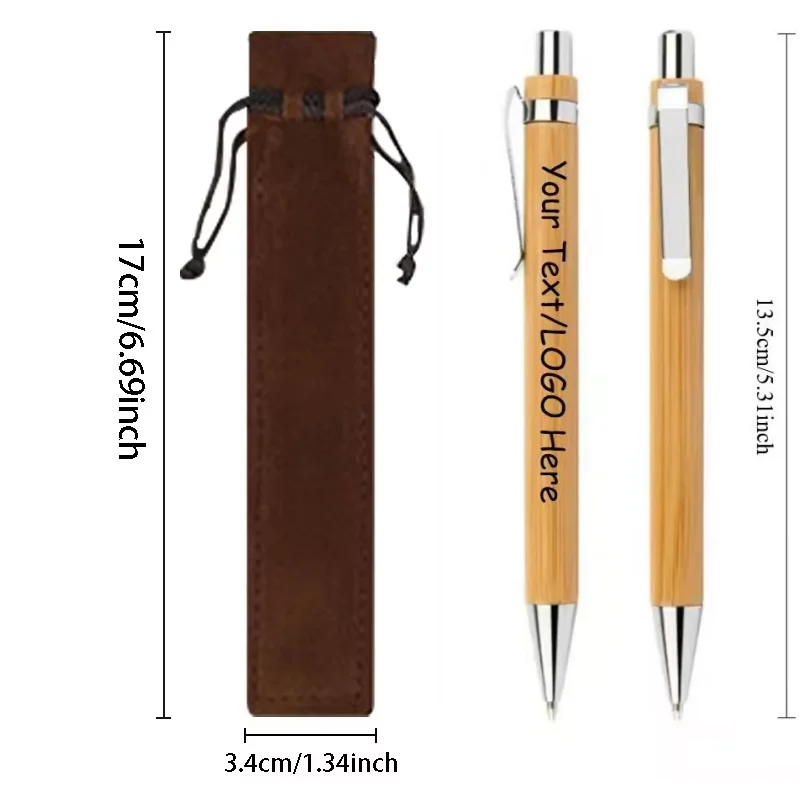 35Sets Customizable Bamboo Ballpoint Pens with Brown Cases for Wedding Souvenir Perfect Corporate Gift Writing  Instruments