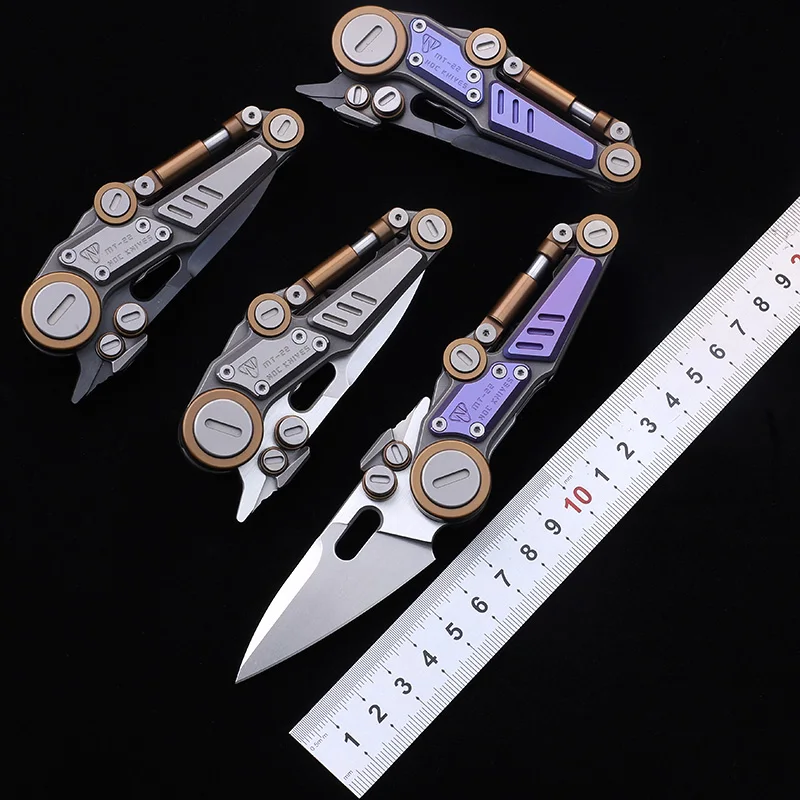 

NOC MT22 Mini S08 Folding Knife M390 Blade Tactical Camping Cutter Pocket Outdoor Fishing Kitchen Titanium Alloy Handle EDC Tool