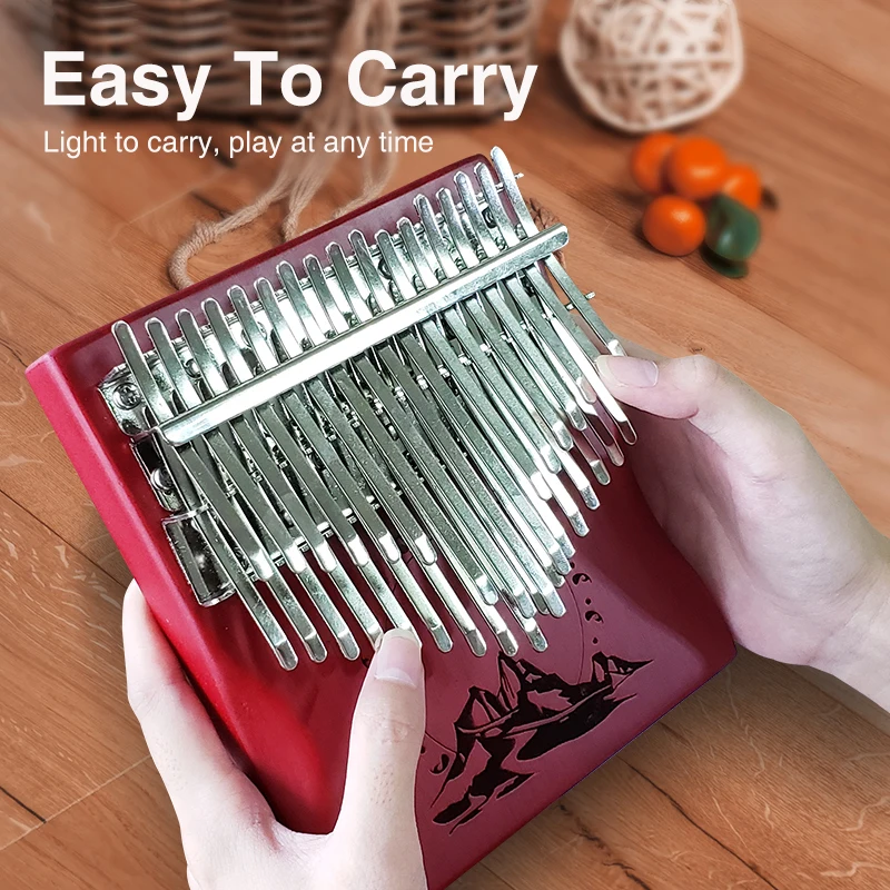 Gauntlets 34 Keys Kalimba Finger Thumb Piano With Tuning Hammer Learning Book Portable Music Box For Music Lover Beginner Kids