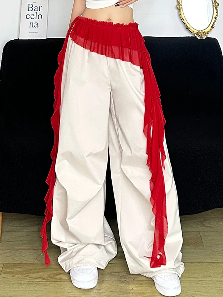 غريب سنور آرون الهيب هوب الحلو والتوابل Sle المرأة السراويل حزام زينة السراويل غير المتماثلة مرونة الخصر #3