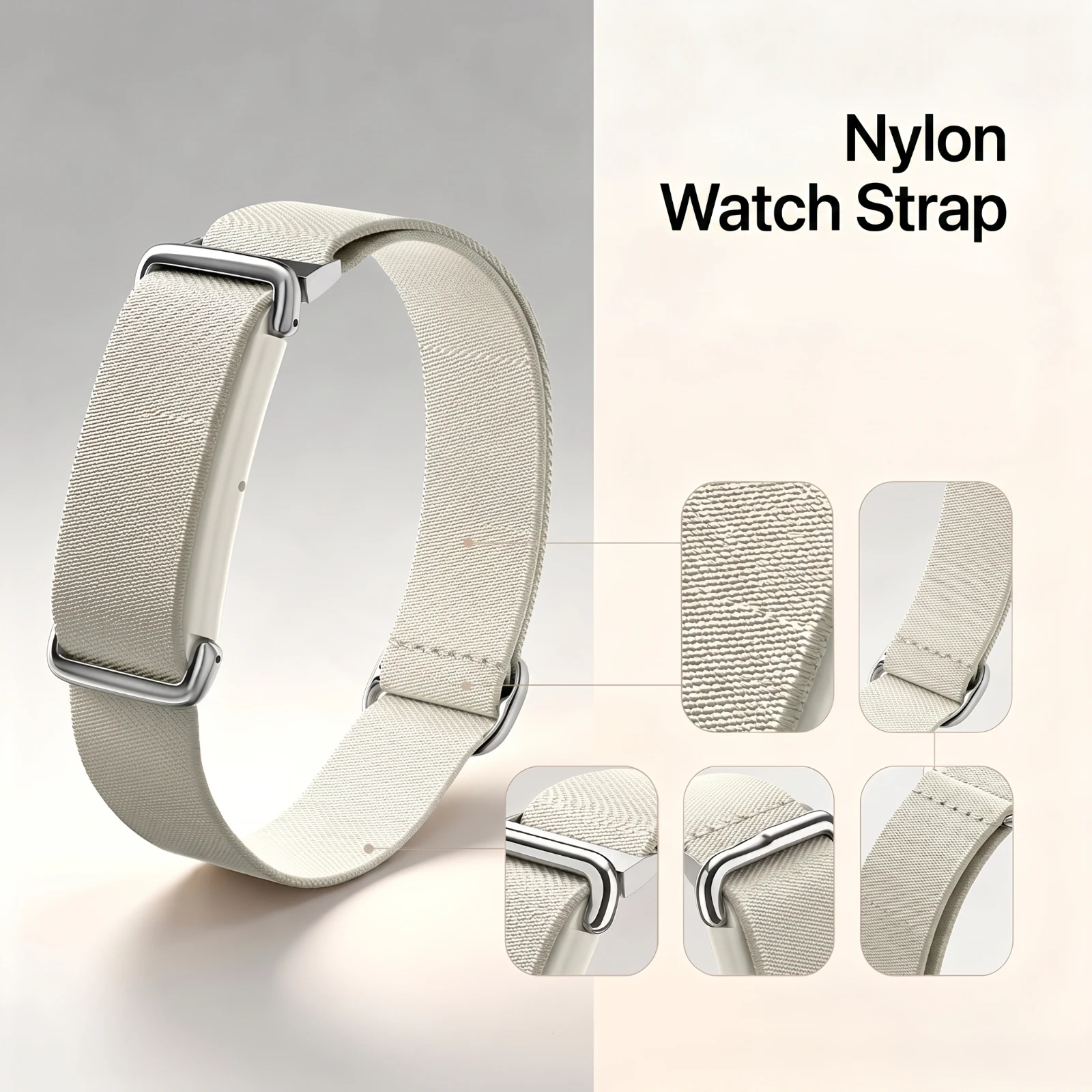 Nylon Bicep Band Compatible for Google Fitbit Air, Adjustable Arm Strap | Soft Breathable Woven Nylon, Adjustable Sliding Buckle