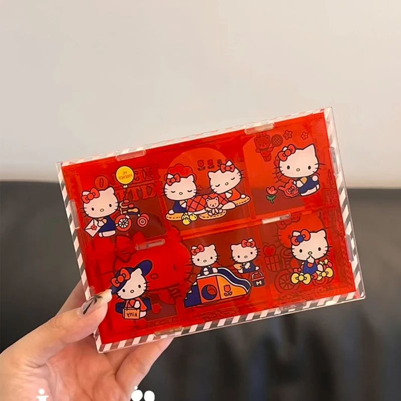 أنيمي مرحبا كيتي لتقوم بها بنفسك صندوق تخزين أكريليك Kawaii سطح المكتب مستحضرات التجميل مجوهرات غطاء الوجه صندوق تخزين لطيف الرف هدية عيد #4