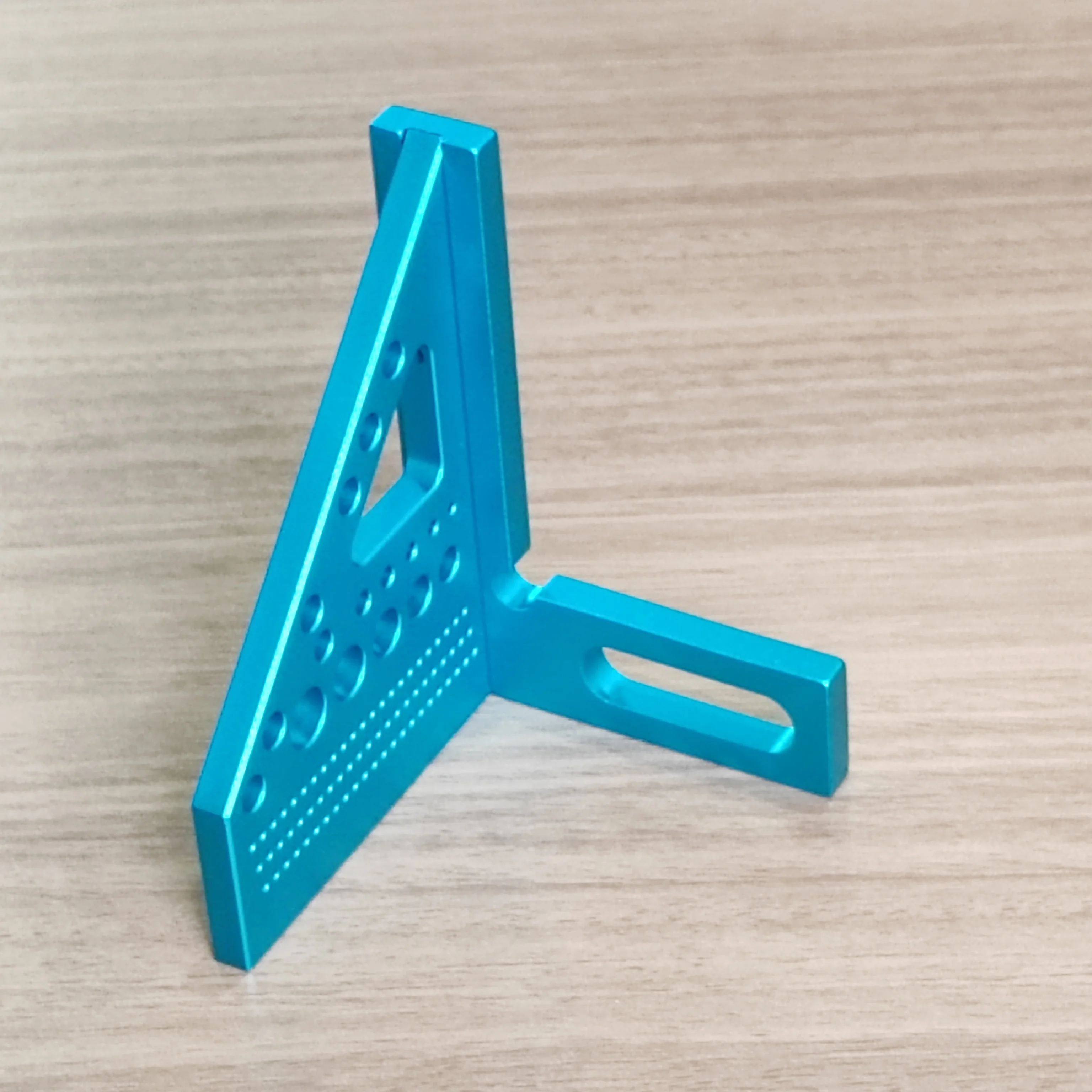 Woodworking Square With Dowel Pins, Woodworking Square Protractor, Aluminum Alloy Miter Triangular Ruler,Angler Scriber Red/Blue