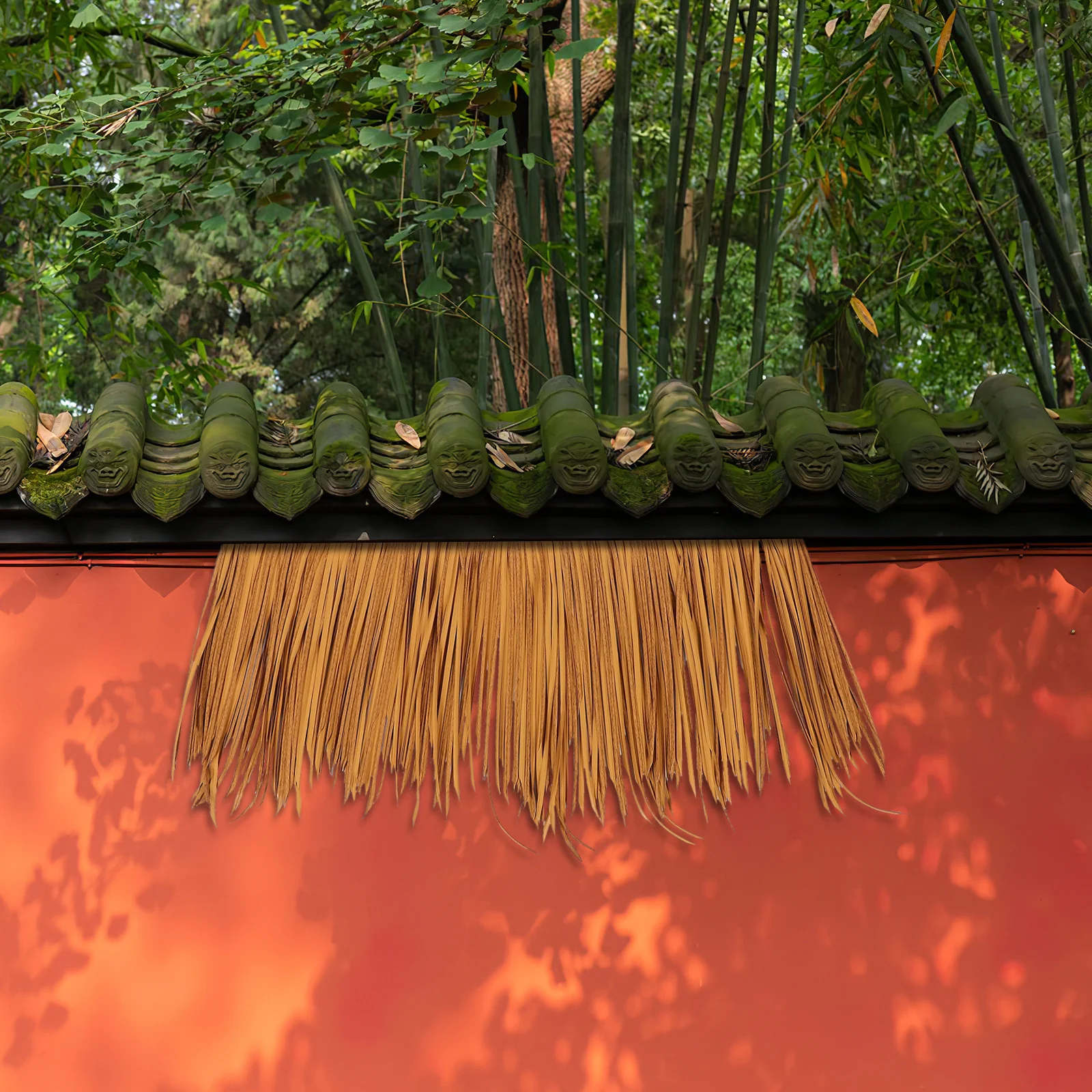 

Simulated Thatch Roof Panels Artificial Straw Roof Decor For Garden Yard Diy Landscaping Fake Thatch Roofing Decorative