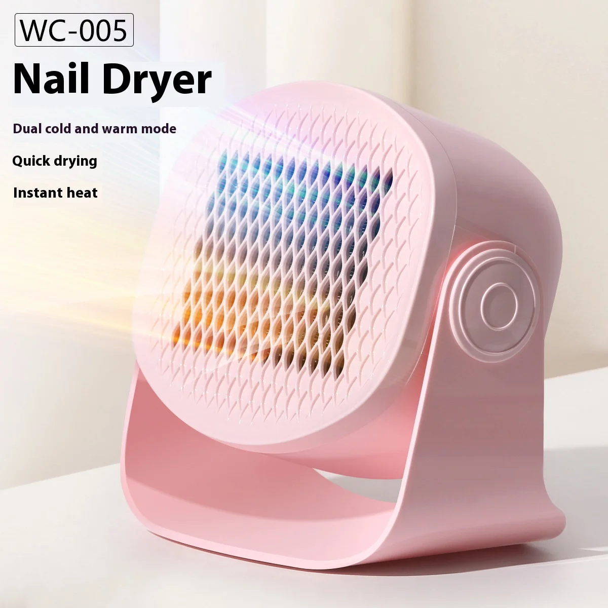 180 °   Essiccatore per unghie rotante per mani e piedi, essiccatore per smalto gel ad aria calda e fredda, macchina per asciugare rapidamente, strumento per nail art