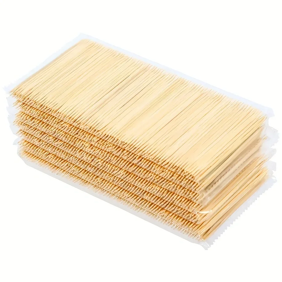 1000Pcs Disposable Double Head Dental Floss Tool Bamboo Dental Floss Hotel Household Fine Toothpick Portable Bamboo Toothpick