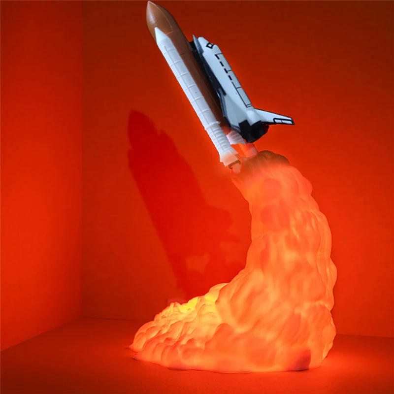 

【Горячие продажи】3D печатный космический корабль настольная лампа прикроватная лампа светодиодный ночник Рождественский подарок для любителей авиации