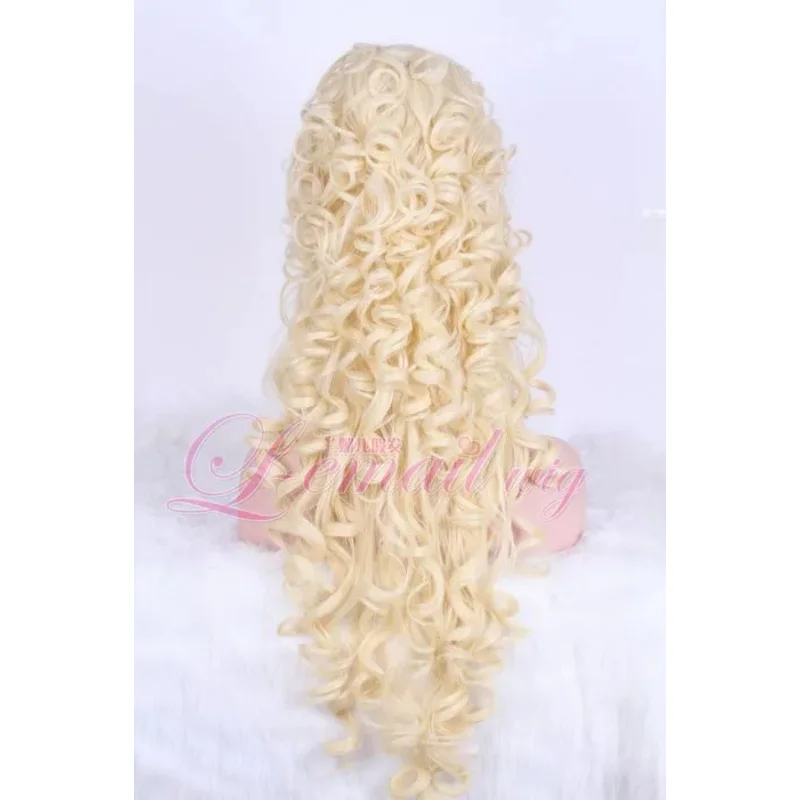 Marie Antoinette Princess Queen Beige Long Wavy Curly Hair Cosplay Wigs USA Ship