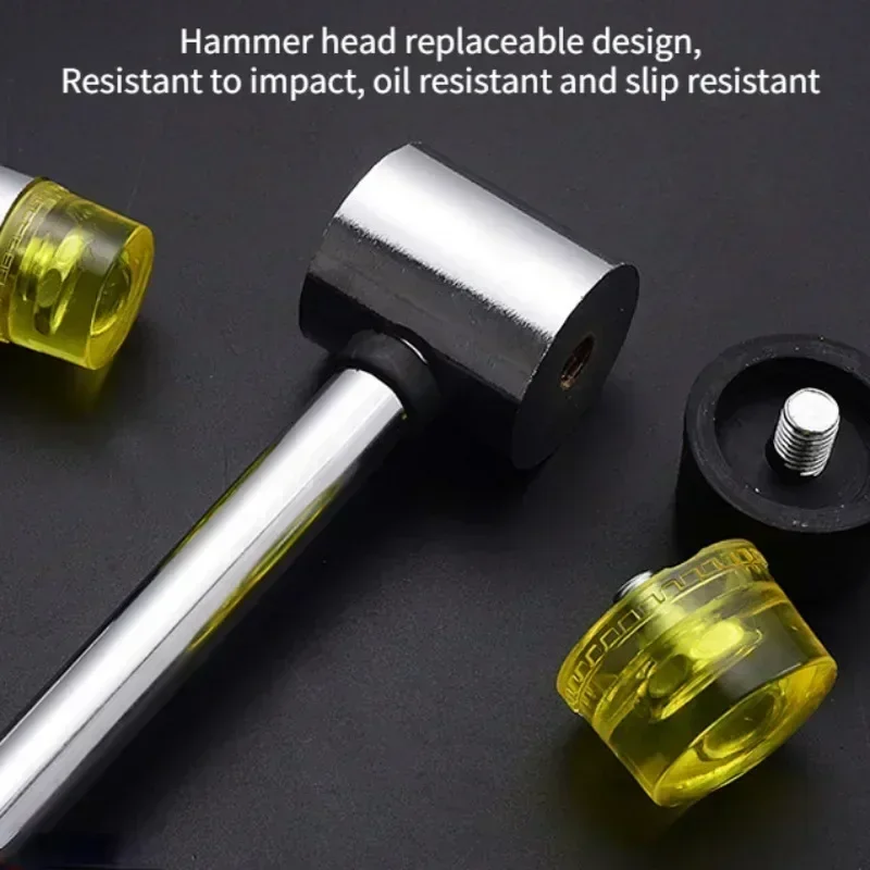 FUTE Double Face Tap Rubber Hammer 25/30/35/40/45mm Non-slip Multifunctional Glazing Beads Hammers Nylon Head Rubber Mallet