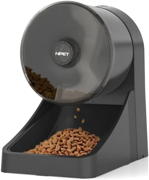 

Автоматическая кормушка для домашних животных с таймером, контролем порций для кошек и маленьких собак, 1–6 еды на каждый день (черный)